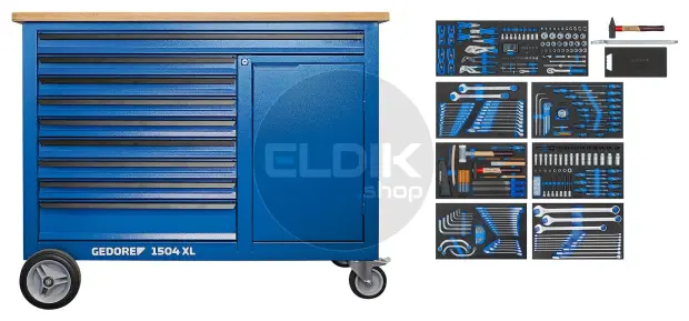 Gedore 1504 XL-S-306 306 Delige Gevulde Verrijdbare Werkbank - 3434834