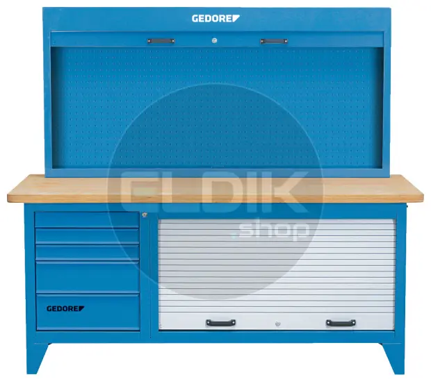 Gedore BR 1500 LH Werkbank met roldeur-opzetkast + haken - 6618210
