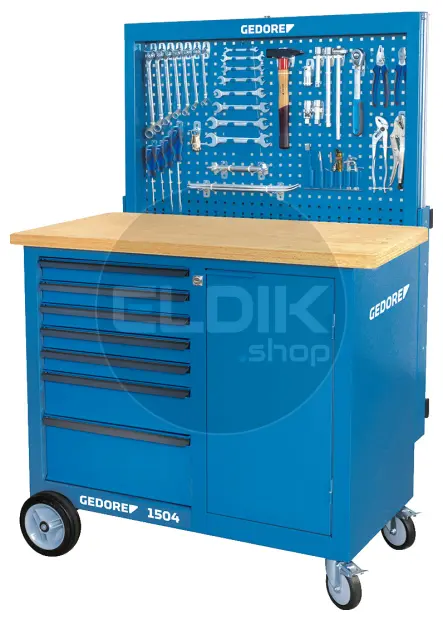 Gedore BR 1504 0511 LH Verrijdbare Werkbank met Achterwand en Haken - 6623990