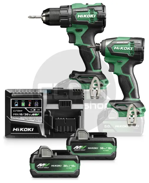 Hikoki KC18DEWAZ Combiset - 18 V / in HSC III. Inclusief 2 MULTI VOLT accu's BSL36A18 en snellader