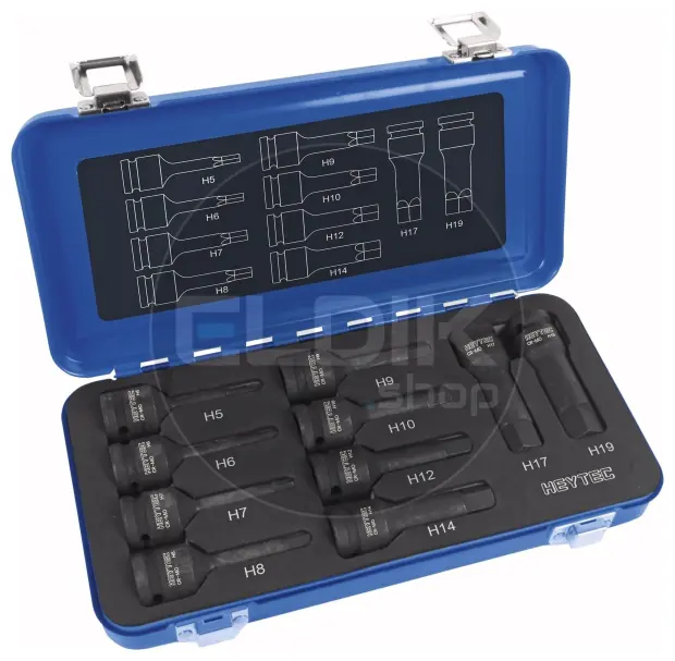 Heytec 50863311036 10 Delige Inbus IMPACT Kracht Dopsleutelset 1/2"