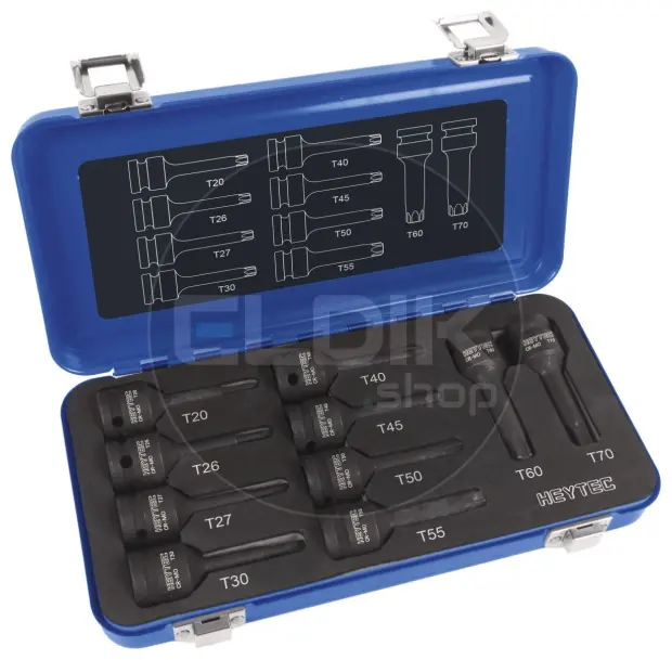 Heytec 50863361036 10 Delige Torx IMPACT Kracht Dopsleutelset 1/2"