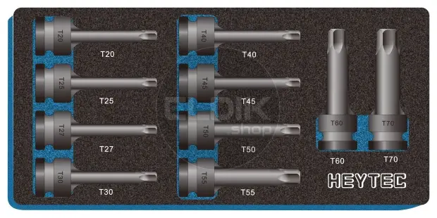 Heytec 50863361036 10 Delige Torx IMPACT Kracht Dopsleutelset 1/2"
