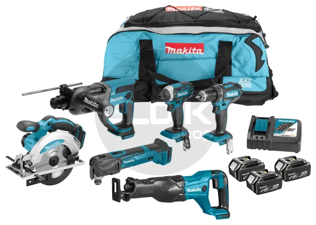 Makita DLX6038T 18V combiset - 6 machines + 3 accu’s + lader