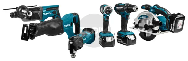Makita DLX6038T-1 18V combiset – 6 machines + 3 accu’s + lader + Maktrak trolley
