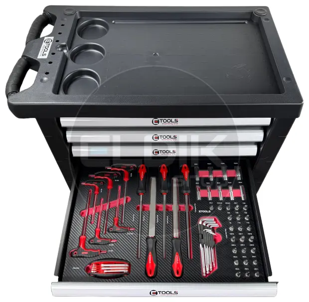 E-Tools 73276 196 Delige Gevulde Gereedschapswagen