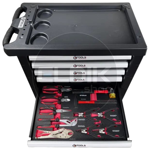 E-Tools 73276 196 Delige Gevulde Gereedschapswagen