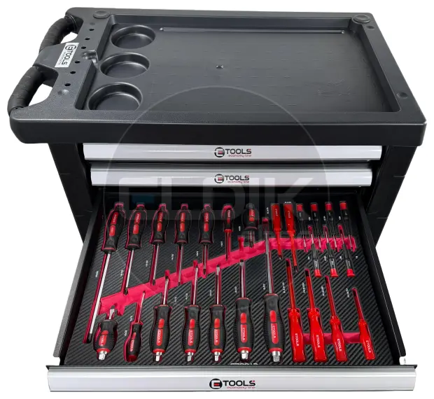 E-Tools 73276 196 Delige Gevulde Gereedschapswagen