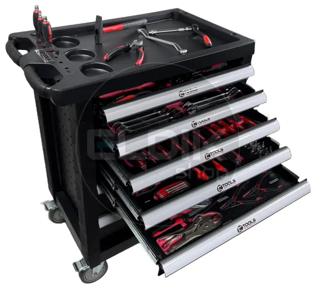 E-Tools 73276 196 Delige Gevulde Gereedschapswagen