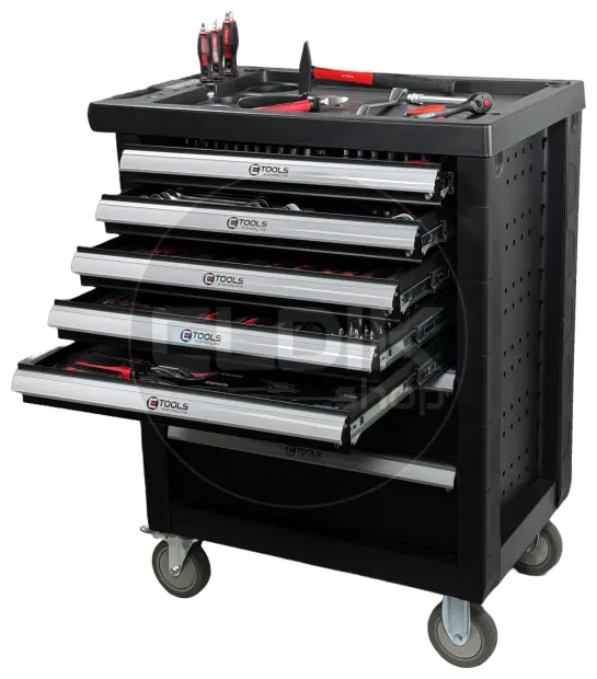 E-Tools 73276 196 Delige Gevulde Gereedschapswagen