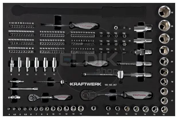 Kraftwerk 102.105.203 Gevulde Gereedschapswagen 5 Laden | 337-Delig in Foam inlay