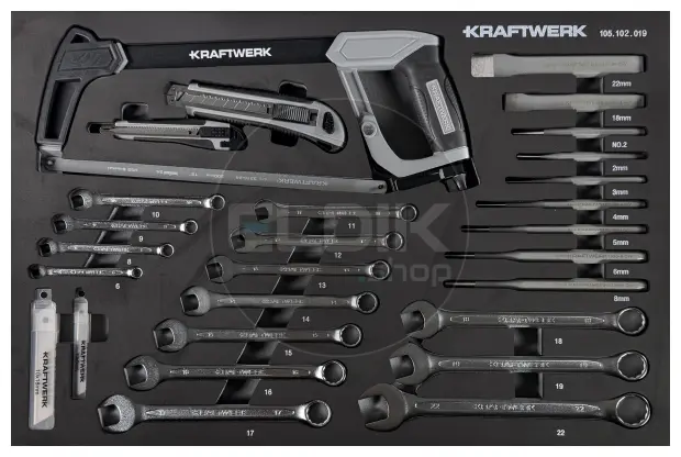 Kraftwerk 102.105.203 Gevulde Gereedschapswagen 5 Laden | 337-Delig in Foam inlay