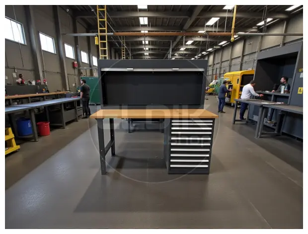 E-Tools | premium line 77724 Werkbank met Kast en Gereedschapswand | B2000 x D800 x H1040 mm | 10 laden
