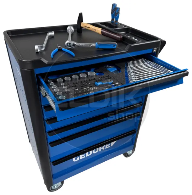 Gedore WHL-L-TS-147 147 Delige Gevulde Gereedschapwagen  + gratis led staaflamp - 3082105
