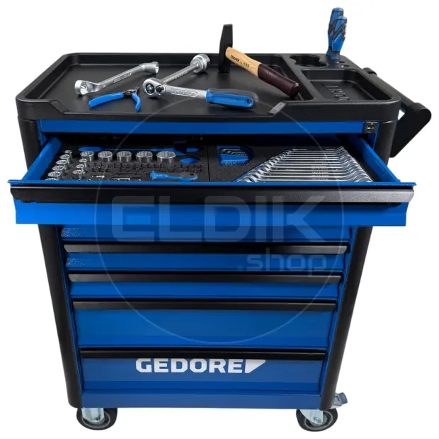 Gedore WHL-L-TS-147 147 Delige Gevulde Gereedschapwagen  + gratis led staaflamp - 3082105