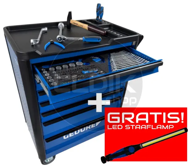 Gedore WHL-L-TS-147 147 Delige Gevulde Gereedschapwagen  + gratis led staaflamp - 3082105