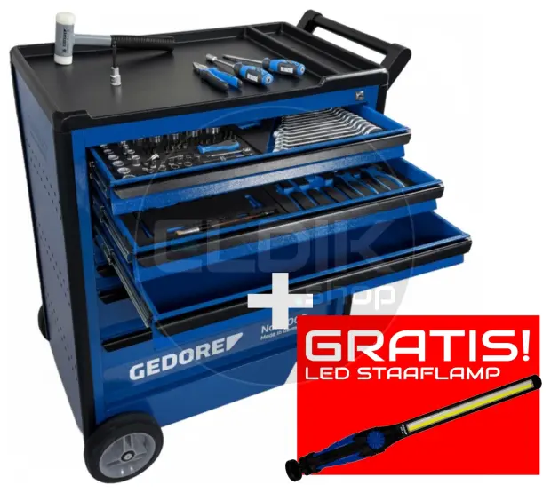 Gedore 2005-TS-147 147 Delige Gevulde Gereedschapwagen + gratis led staaflamp - 2980282